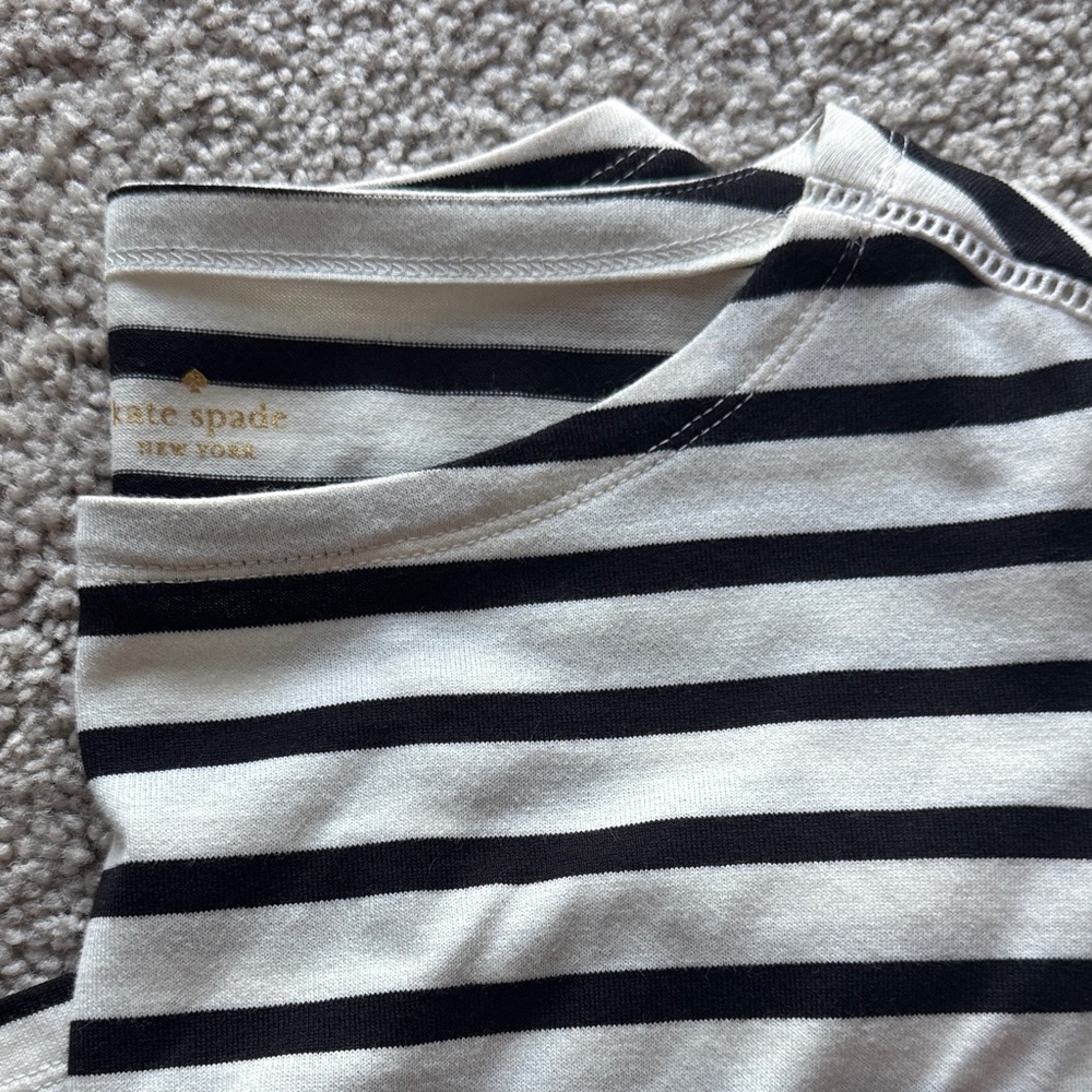 Kate Spade Black and White Striped Tee